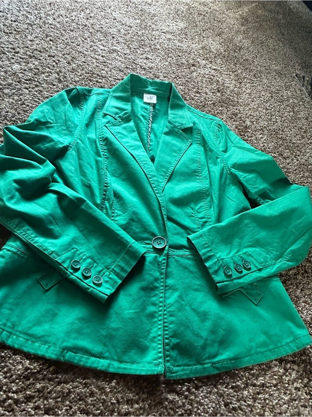 Cabi Women’s Green Blazer Jacket - Classic Single-Button Style